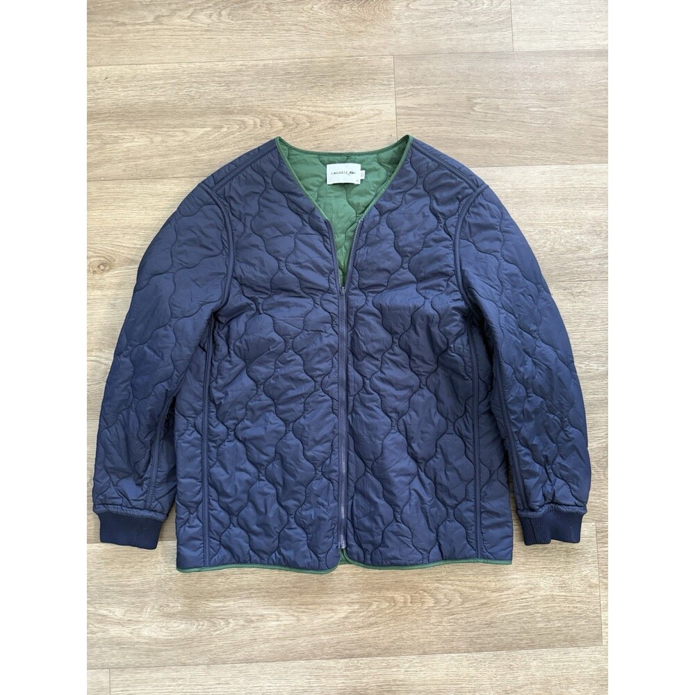 Lacoste Men’s 40 M Medium Quilted Windbreaker Lightweight Coat Blue Green